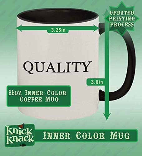 Подароци на Knick Knack Meche - 11oz хаштаг керамички обоена рачка и внатре во чашата за чаша за кафе, црна