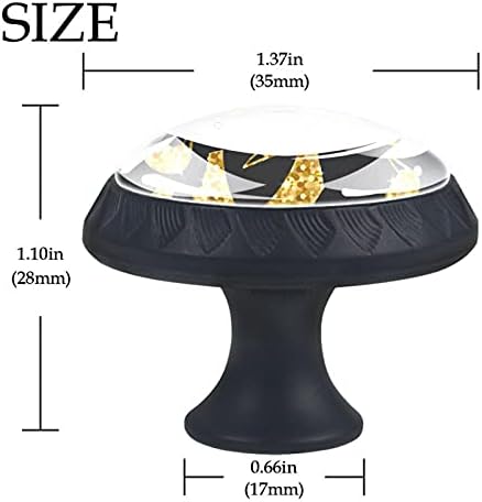 Црните црни фиоки злато долна облека Кабинетот влече рачки за фиоки за фиоки за фиоки за корпа за отпадоци 1,37 × 1,10in