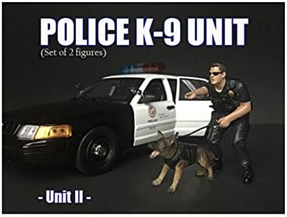 Фигура на полицискиот службеник во Американската диорама со единицата за кучиња К9 за модели од 1/24 скала