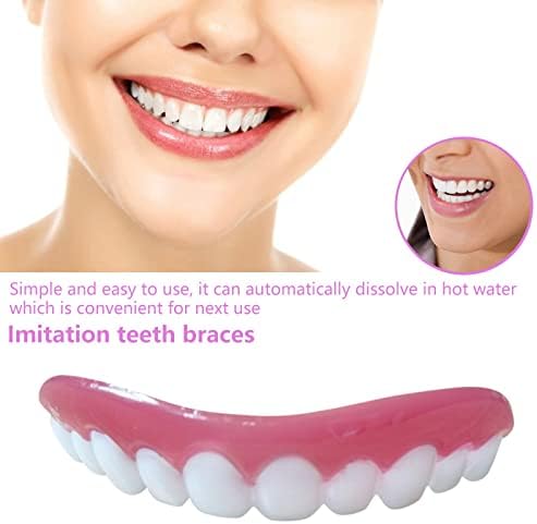 4pcs заби за заби на заби, природна сенка лажна фурнир, покријте ги несовршените заби за горната и долната вилица, фурнирите заби за мажи