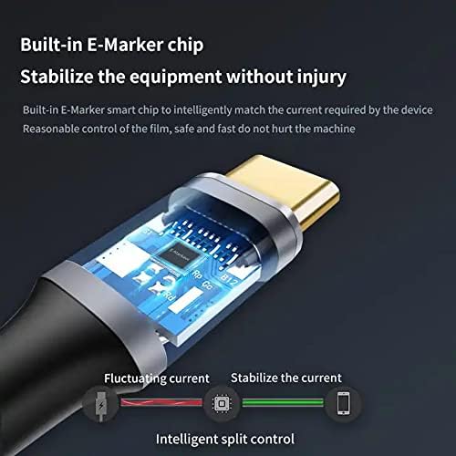 Yangtao 100w полнење 40 Gbps USB 4 C до USB C кабел, за лаптоп од типот C, центар, докинг 3,3 ft поддржува 8K HD дисплеј 40 Gbps Transmit