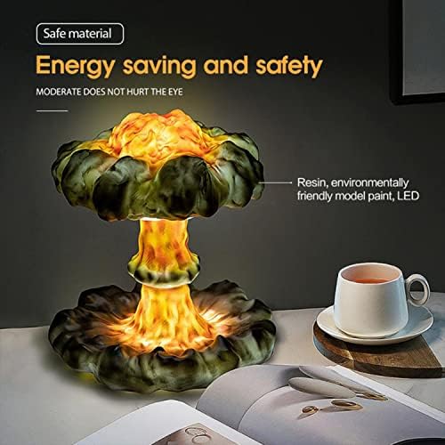 Ycwk Табела за ламба 3Д ноќна светлина нуклеарна експлозија на печурки во форма на печурки затемнета табела атомска бомба вулкан декоративен