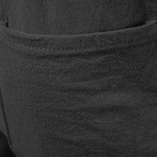 Венкомг1 машка памучна коноп обични шорцеви, средна тежина врзани еластични стебла на половината