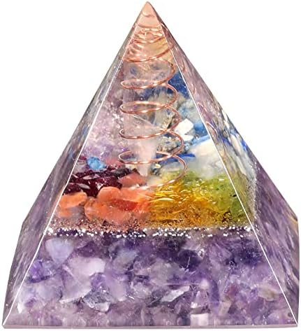Амогели бакарен калем заздравување кристал оргон пирамида за позитивна заштита на енергија за заштита од дома и канцеларија, аметист