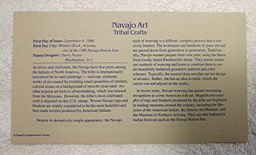 Уметност на Навахо - Племенски занаети - 22КТ златен реплика печат/корица од првиот ден плус информативна картичка - поштенско комеморативно