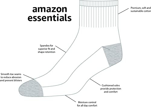 Амазон Најважен Машки Памук Половина Амортизирани Чорапи За Глуждот, Мултипакувања