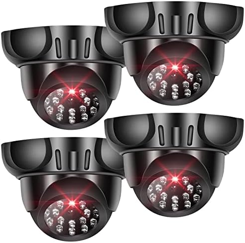 Безбедносна камера за слава, лажна безбедносна камера со една црвена LED светлина, вграден светлосен сензор, за дома и деловни активности