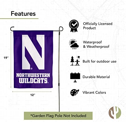 Северозападен универзитетски градинарско знаме Ну Вајлдс Банер полиестер