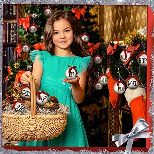 Jinei 16 парчиња Божиќна топка што виси украс Бафало карирани орнаменти од Божиќ