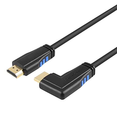 CableCreation 3ft 4K HDMI кабел - десен агол 90 степени, машки до машки кабел за Ultra HD 4K@60Hz, 3Д видео - 2 -годишна гаранција