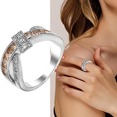 2023 година Нов повеќебоен цирконски украс прстен свадба дами рачен украс забава прстен целосен засилен циркон прстен тинејџери тинејџери
