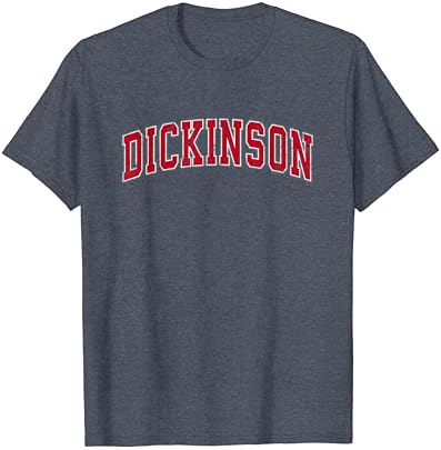 Дикинсон Северна Дакота и гроздобер спортски дизајн црвен дизајн маица