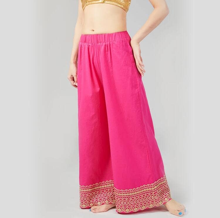 Индија Традиционално дно на памук за жени етнички стилови Дневно елегантни дама панталони Обични широки панталони G XL