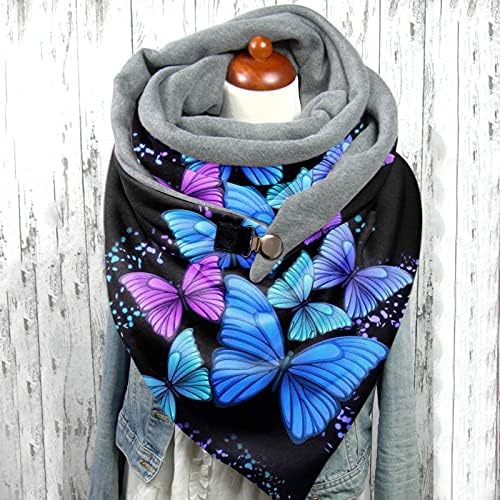 Женски модни топло ладно време марами топло ветерно двојно слој, печатење на турбан, завиткана завиткана шамија на шамија
