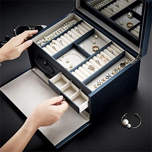 Цхдтбх Принцеза Кутија За Складирање Накит Во Европски стил Со Заклучување Кутија За Накит Со Голем Капацитет