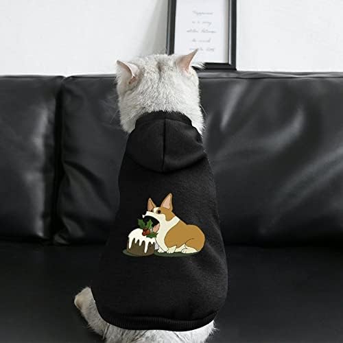 Божиќни корги Персонализирани дуксери за домашни миленици меки пријатни кучиња облека што дишат џемпери за миленичиња со капа XS