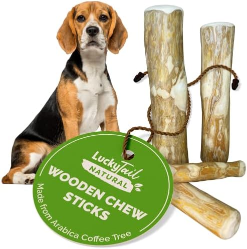 Дрвена стап со среќа - куче од кафе дрво за џвакање со агресивни џвакачи)