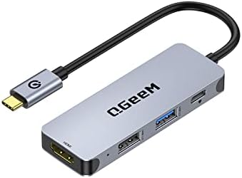 QGeeM USB C До HDMI Адаптер 4K, 3 во 1 USB C Hub HDMI USB C Адаптер, 100w Брзо Полнење, Компатибилен За MacBook Pro/Air/iPad