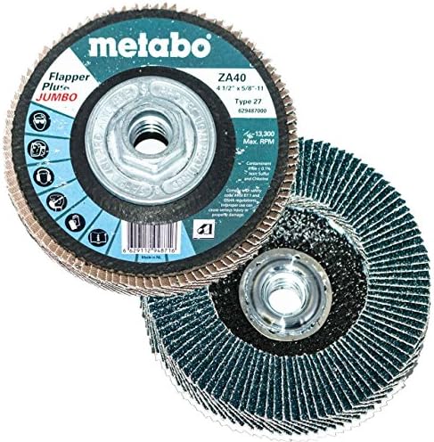 Метабо 629427000 4.5 x 5/8 - 11 флапер плус џамбо абразиви дискови 80 решетки, 5 пакувања