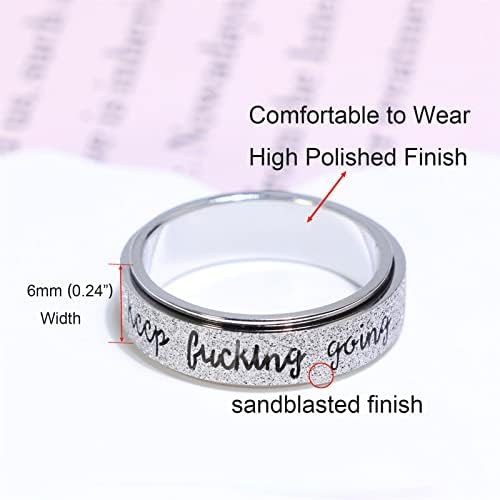 Daili Fidget Rings for Anastistice 2pcs не'рѓосувачки челик Спинер прстен против вознемиреност, вртење на прстени за олеснување на