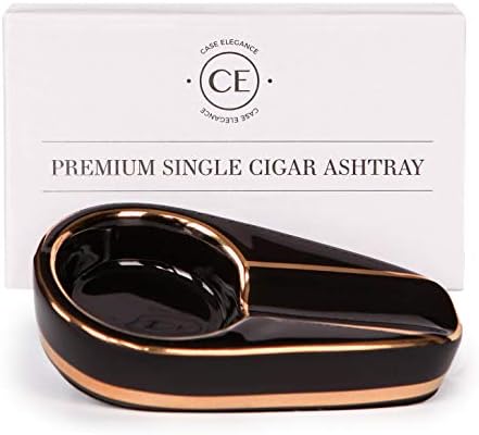 Црна и златна вметната керамичка пепел за единечна цигара по елеганција на случај