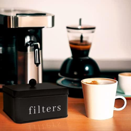 Држач за филтрирање на кафе - контејнер за складирање на филтер за кафе w капакот за држач за филтрирање хартија хартија за хартија