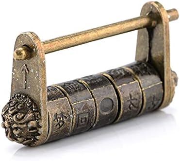 Легура на цинк легура кинеска гроздобер антички бронза клуч за заклучување на парчиња ретро комбинација за заклучување на накит за накит 50