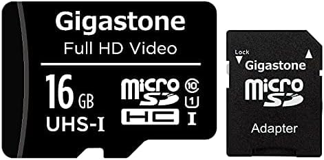 Gigastone 16gb Микро Sd Картичка, Целосна HD Видео, Надзор Безбедност Камера Акција Камера Беспилотно Летало, 85MB/s Микро SDHC UHS