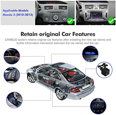 Андроид 10 Двоен Дин Автомобил стерео за мазда 3 2010 2011 2012 2013 со 9 Инчен Екран На Допир Радио Вградена Безжична Карплеј/Андроид
