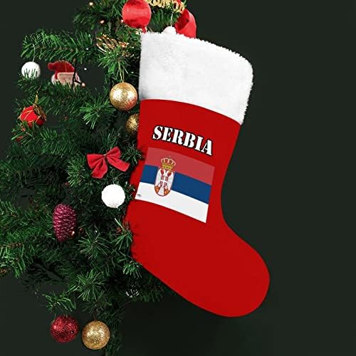 Божиќно знаме Божиќни чорапи црвен кадифе со бела торба за бонбони Божиќни украси и додаток на семејна забава