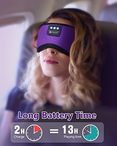 Слушалки за спиење,Бел Шум Bluetooth 5.2 Маска За Очи За Спиење, 3D Безжична Маска За Спиење Што Дише Со Тајмер За Странични Прагови Патување