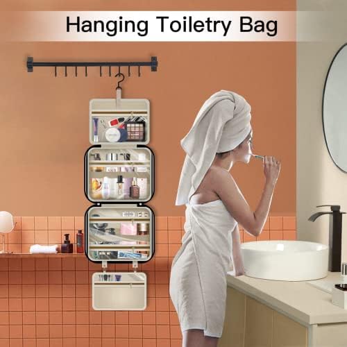 Торба за тоалет за Патување, Организатор На Големи Висечки Чанти За Шминка За Жени, Транспарентна Козметичка Торба За Патување со Висечка Кука