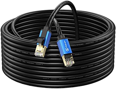 Кабел ABIREIV CAT7 Ethernet 6ft, CAT7 на отворено кабел Трикратен заштитен SSTP 10GBPS 600MHz Ethernet Patch Cable за модем рутер LAN RJ45,