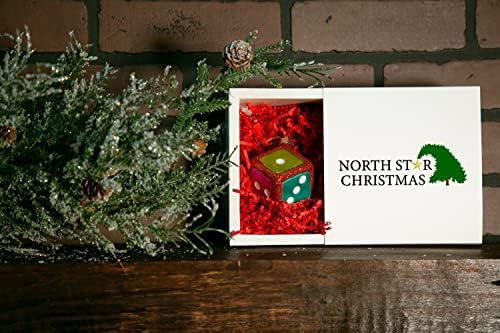 Божиќ на Северна Starвезда | Орнамент на прилично коцки за стакло | Колекција за забава