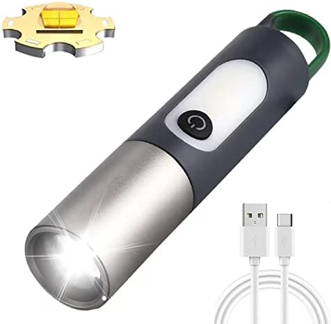 Yzyoe за полнење тактички супер светла 1000 лумен фенерче ， светилки за итни случаи 4 режими Зумирање на типот C USB -светла за кампување