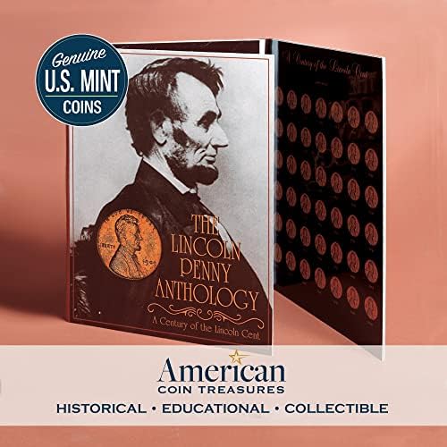 Линколн Пени Антологија Кафе Маса Книга И Монета во собата| 1909 до 1999 Пченица И Спомен Центи | Сертификат За Автентичност | Колекционерски