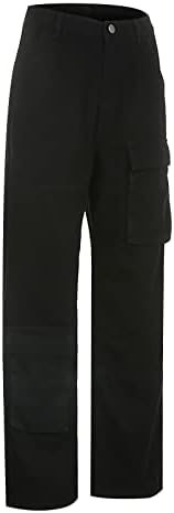 Keusенски женски панталони со високи половини со високи широки панталони со падобран за нозе Y2K