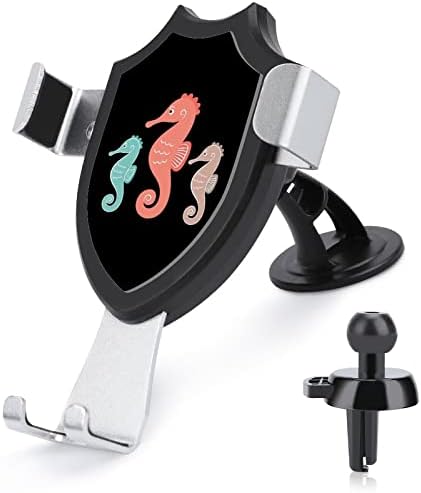 Слатка Seahorse Car Phone Mount Hands Free Air Vent Cell Fones Долче за компатибилен со паметни телефони iPhone Automobile Crandles Universal