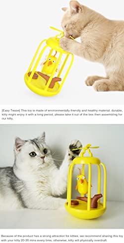 Играчки за мачки од кафез на птици - Интерактивни играчки за мачиња во затворен простор, звук птичјица, смешна мачка Тумблер играчка