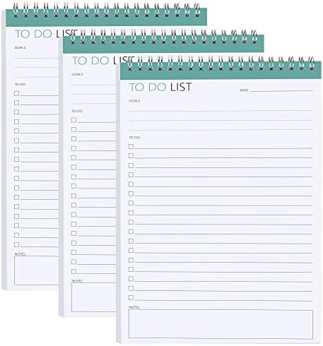 Да се ​​направи список Белешки за дневни планери Notepad 60 листови со солзи со список за проверка, 5,5 x 8,3 Работа за лично пишување. 3-пакет