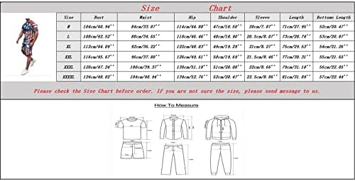 Гроздобер кратки ракави за ракави за мажи 4 -ти јули лето лето -обична маица и шорцеви облеки спортски костуми за џогирање
