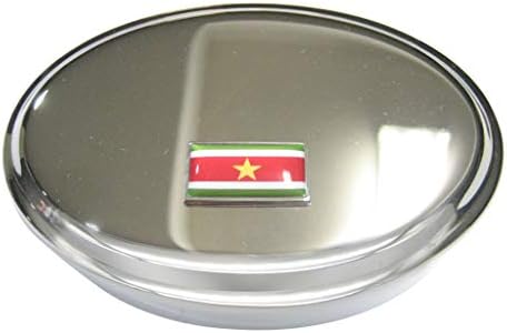 Тенка Гранична Република Суринам Знаме Овална Ситница Накит Кутија