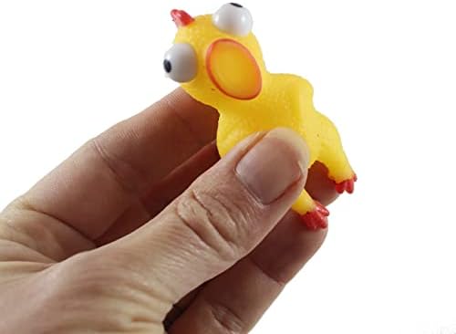 12 мини гума пилешко - играчка за стискање на окото - сензорно, стрес, fidget играчки кокошки кокошки farmубител на фарма