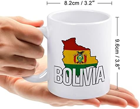 Боливија Мапа И Знаме Печатење Кригла Кафе Тамблер Керамички Чај Чаша Смешни Подарок Со Логото Дизајн За Канцеларија Дома Жени Мажи