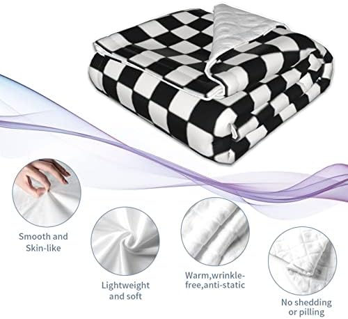 Црна бела трка карирано знаме за тресење ќебиња Супер меко бебе удобно ќебе за бебиња бебе двојно ќебе 30 x40