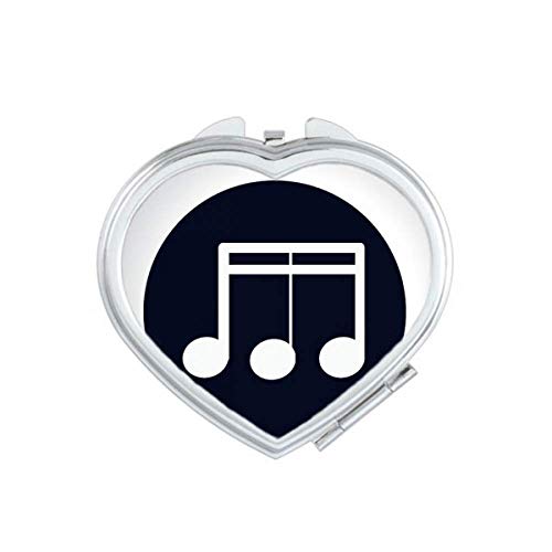 Music Music Dequaver Music Note Black Mirror Heart Heart Protable Rand Pocket Makeup