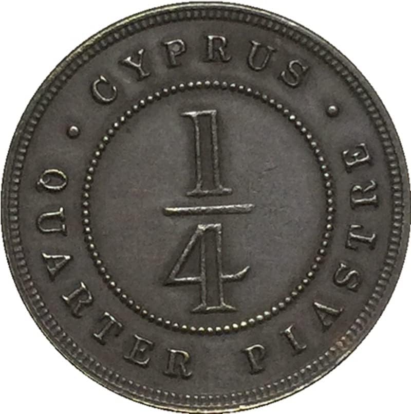 1887 година Кипар монети изработени од месинг антички занаети странски комеморативни монети колекција