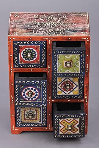 11 Рачно Насликани Украсени Кутии Со Керамички Плочки | Манго Дрво | Рачно Изработени | Изработени Во Индија-МАНГО