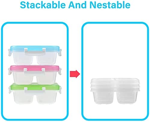EONJOE 1-пакет 4 оддел снек контејнери кутија за ручек за деца возрасни училишни додатоци бенто контејнер за складирање храна-поделен-со