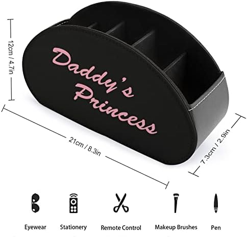 Држачи за далечински управувач на принцезата Daddys 5 Организатор на оддели кутија за складирање на десктоп за канцелариски материјали за далечински